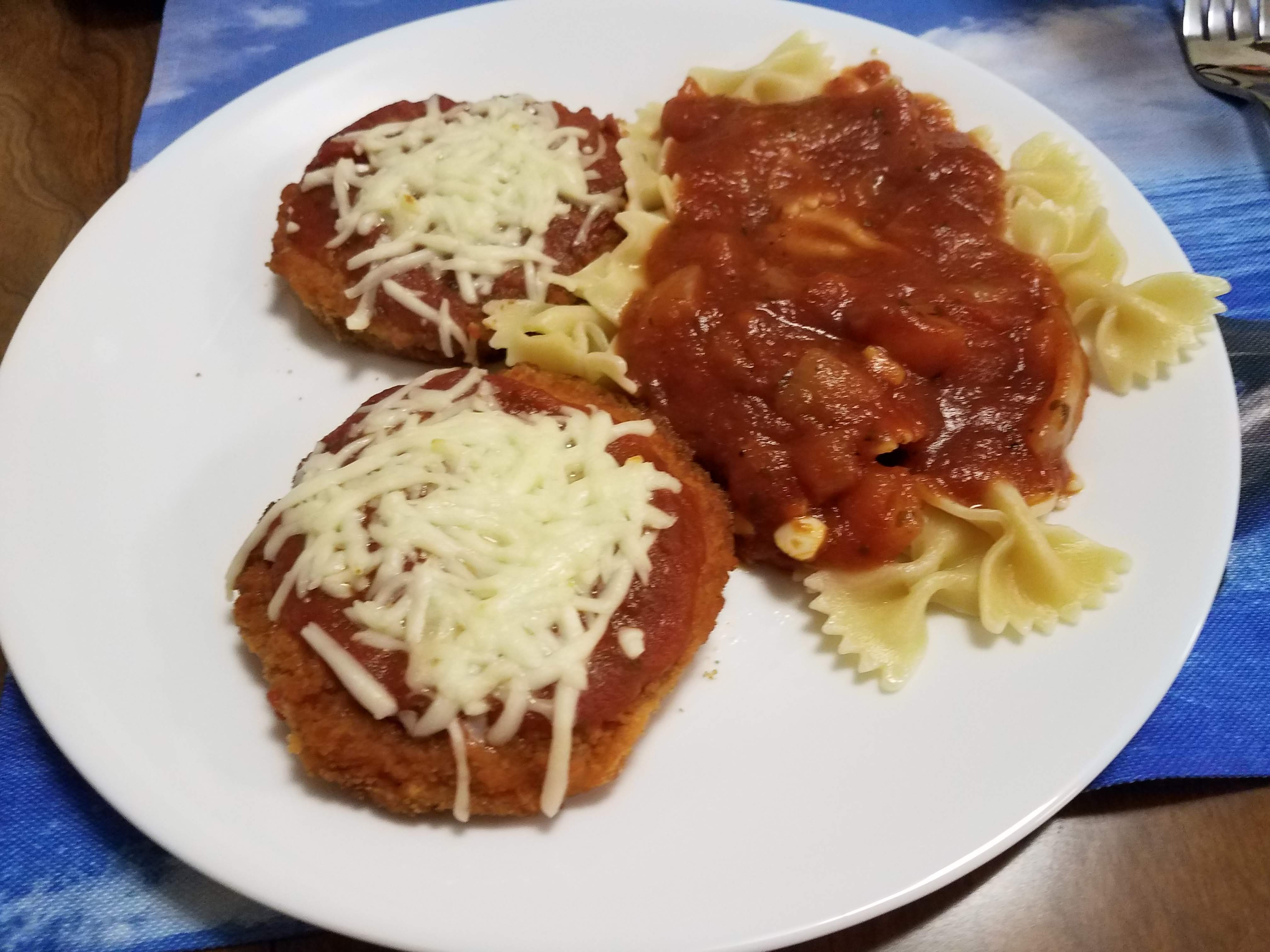 Poor mans Chicken Parmesan Serving Picture