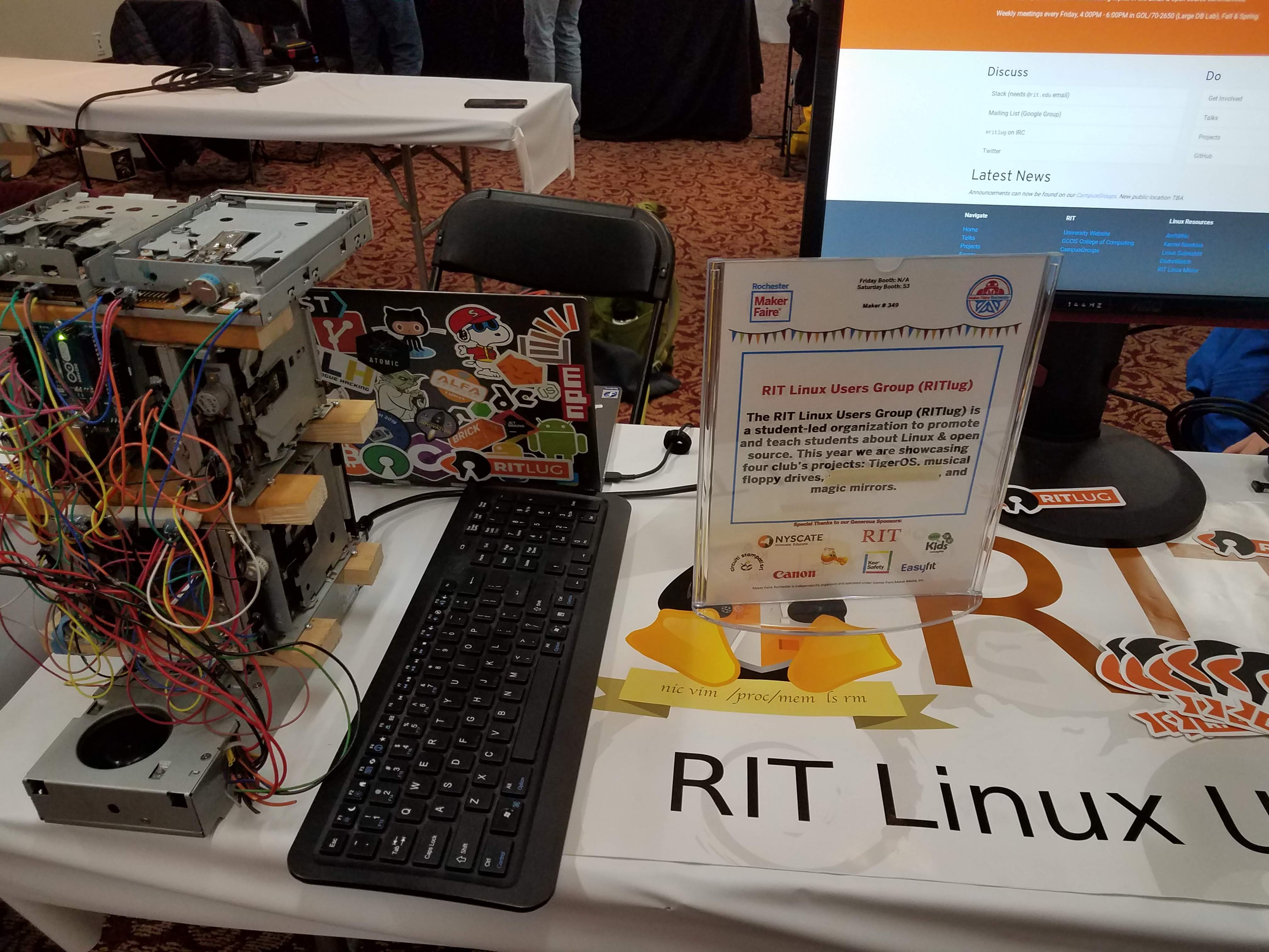 Rochester Maker Faire RITlug table.