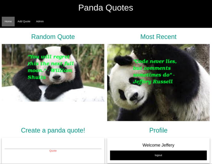 panda quotes screenshot